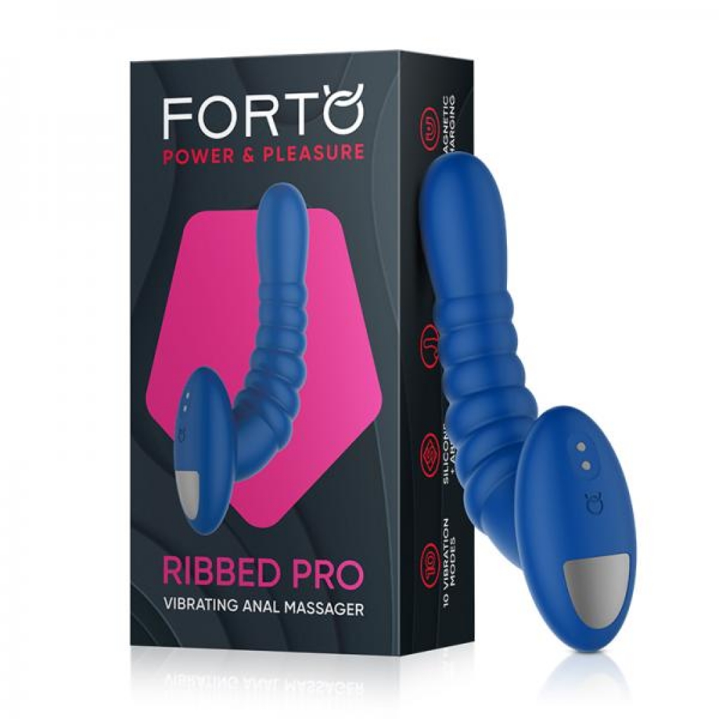 Forto Ribbed Pro Vibrating Massager - Blue