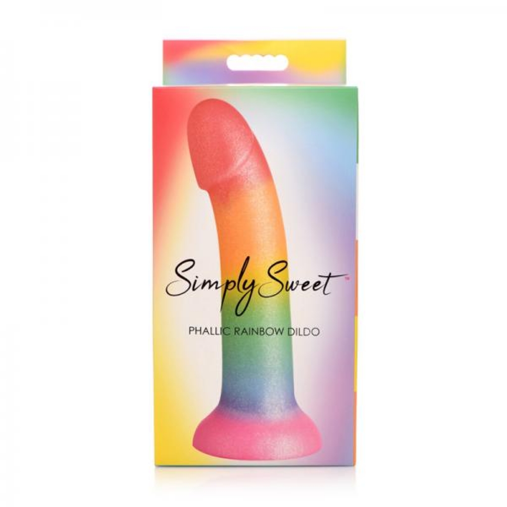 Simply Sweet Phallic 6.5 Inch Silicone Dildo - Rainbow