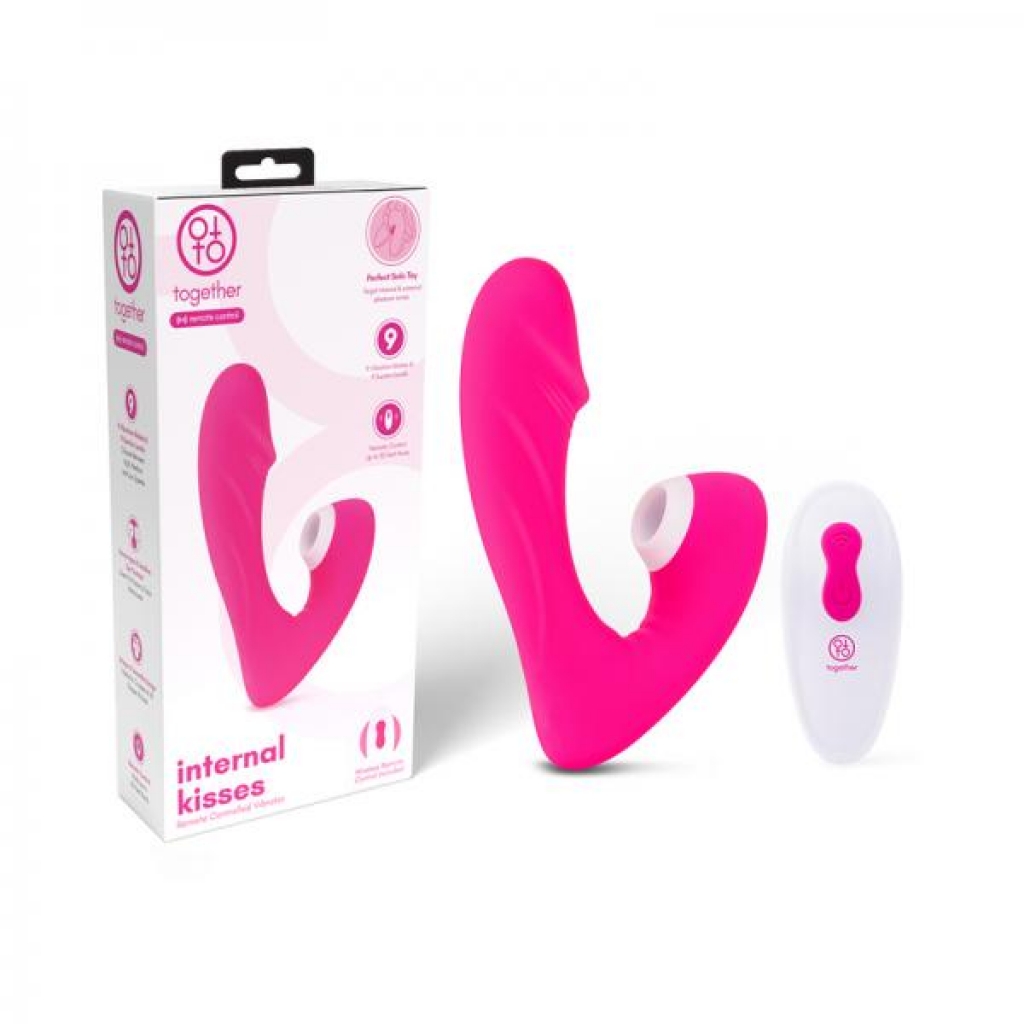 Together Internal Kiss Remote Control Vibrator - Pink