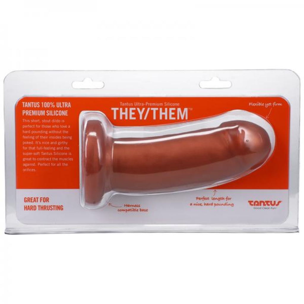 They/Them 5.5 Inch Dildo - Soft Copper Red