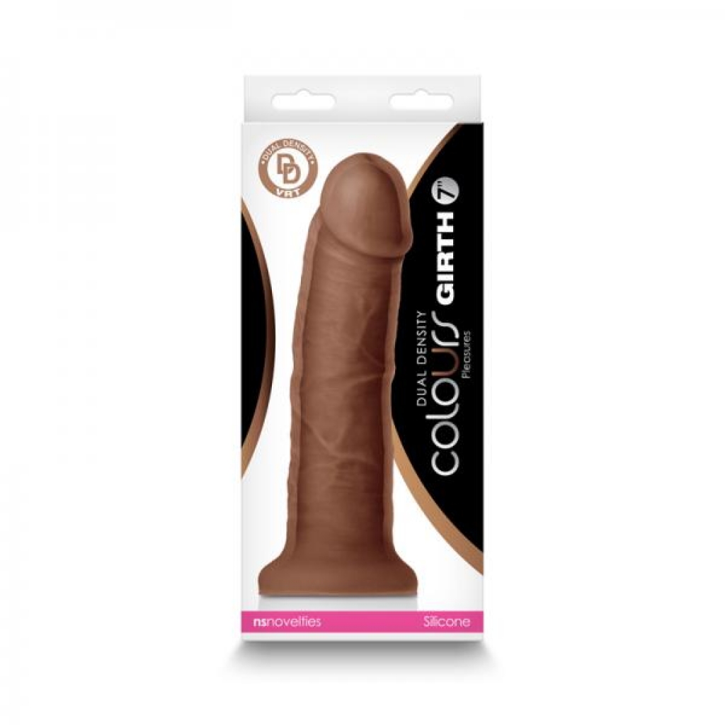 Colours Dual Density Girth 7 In. Dildo - Brown