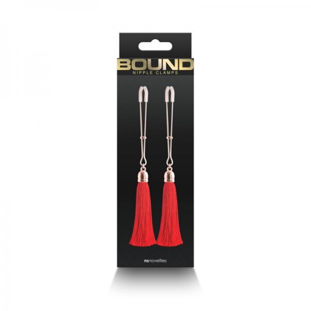 Bound Nipple Clamps T1 - Red/Silver