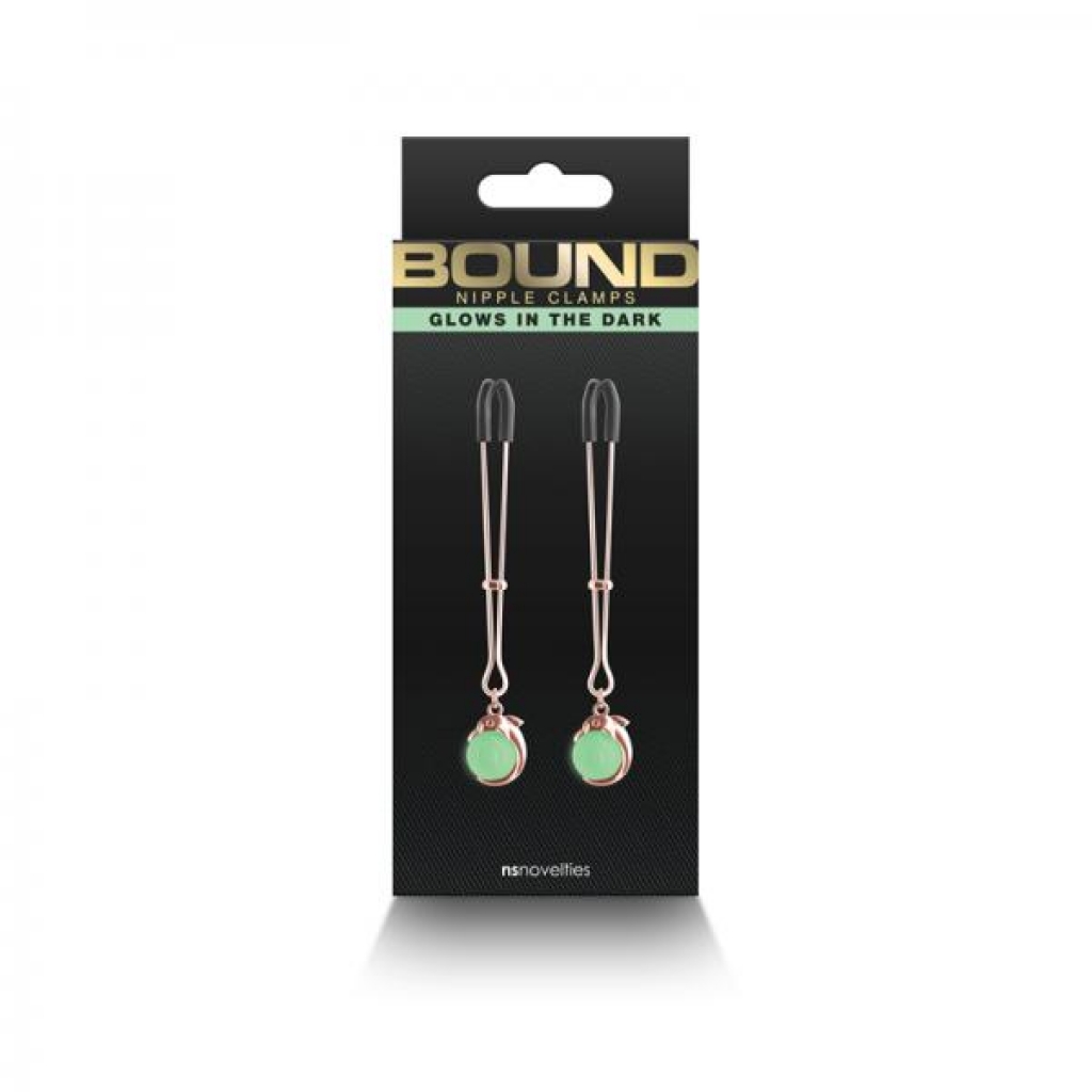 Bound Nipple Clamps G1 - Rose Gold Green