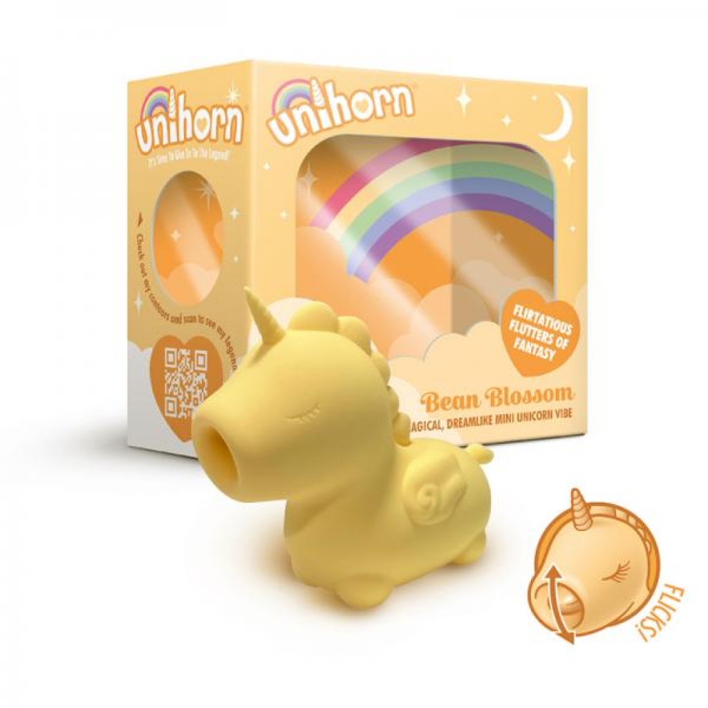 Unihorn Bean Blossom Flicking Vibrator - Yellow