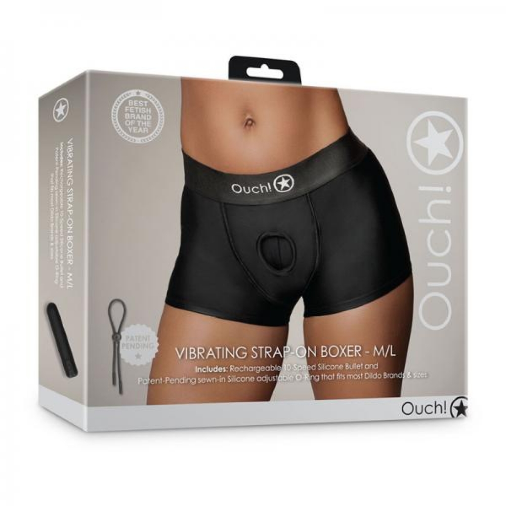 Stylish Vibrating Strap-On Boxer - Black M/L