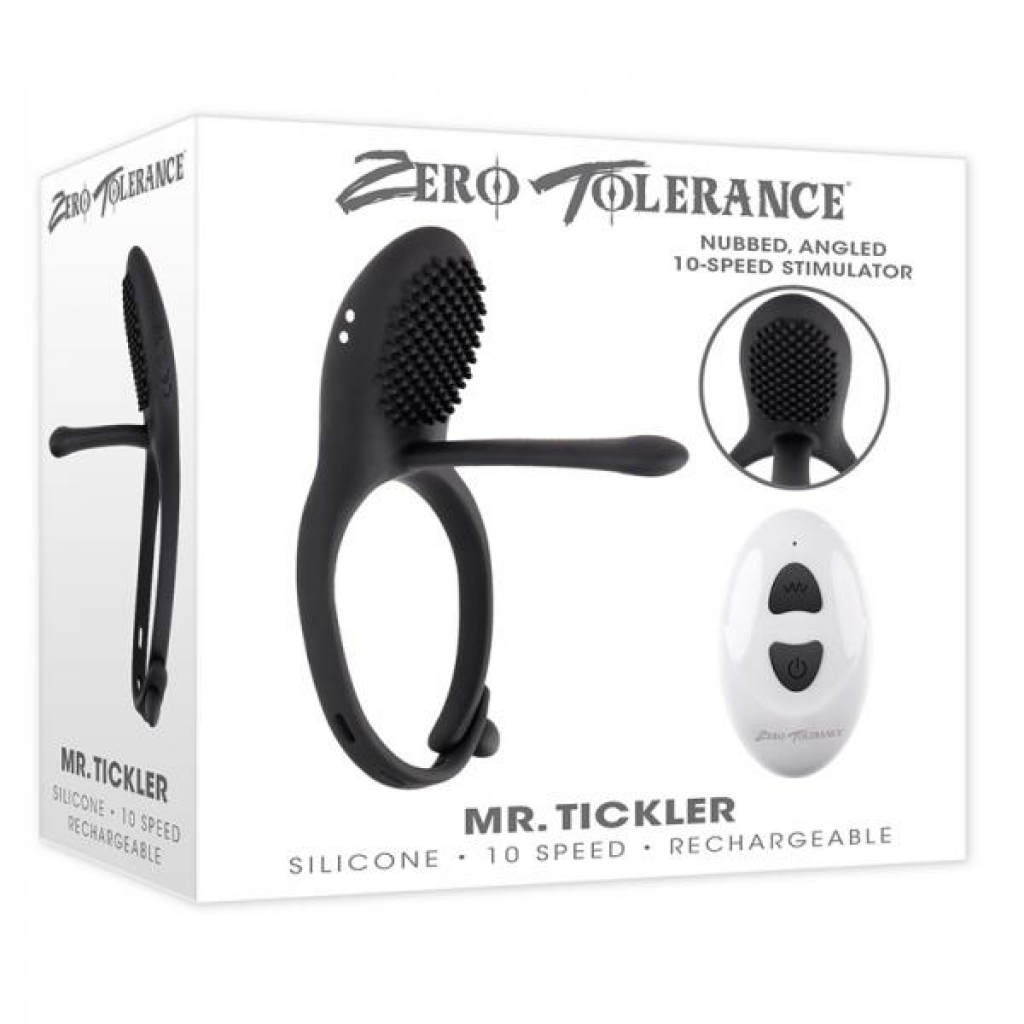 Zero Tolerance Mr. Tickler: Adjustable Remote-Controlled Cockring in Black