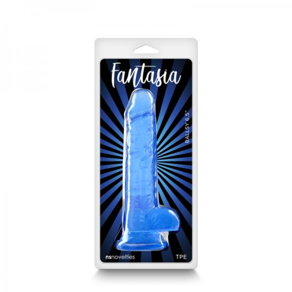 Fantasia Ballsy Jelly Dildo - 6.5 Inches Blue