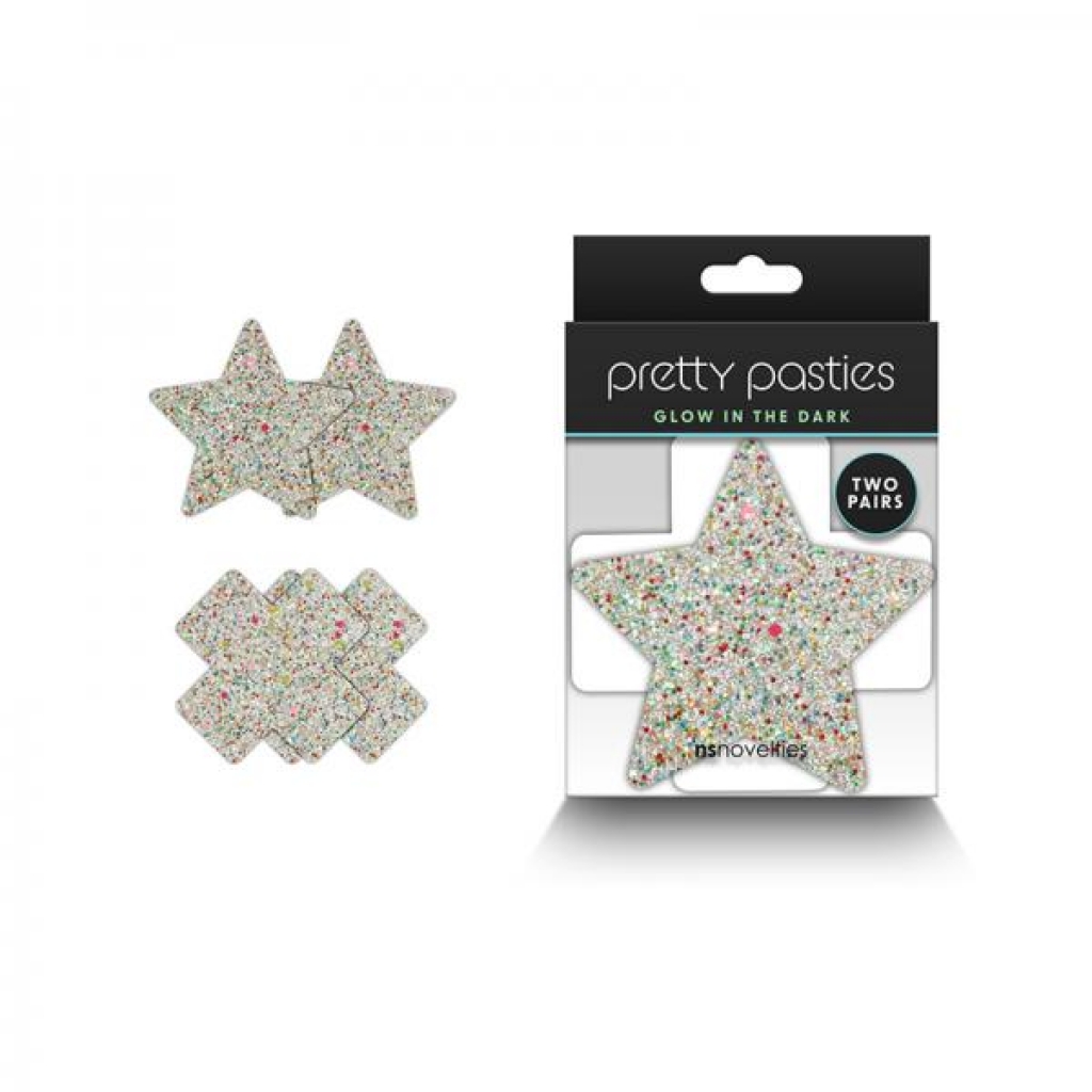 Pretty Pasties Star & Cross Glow - 2 Pair Silver