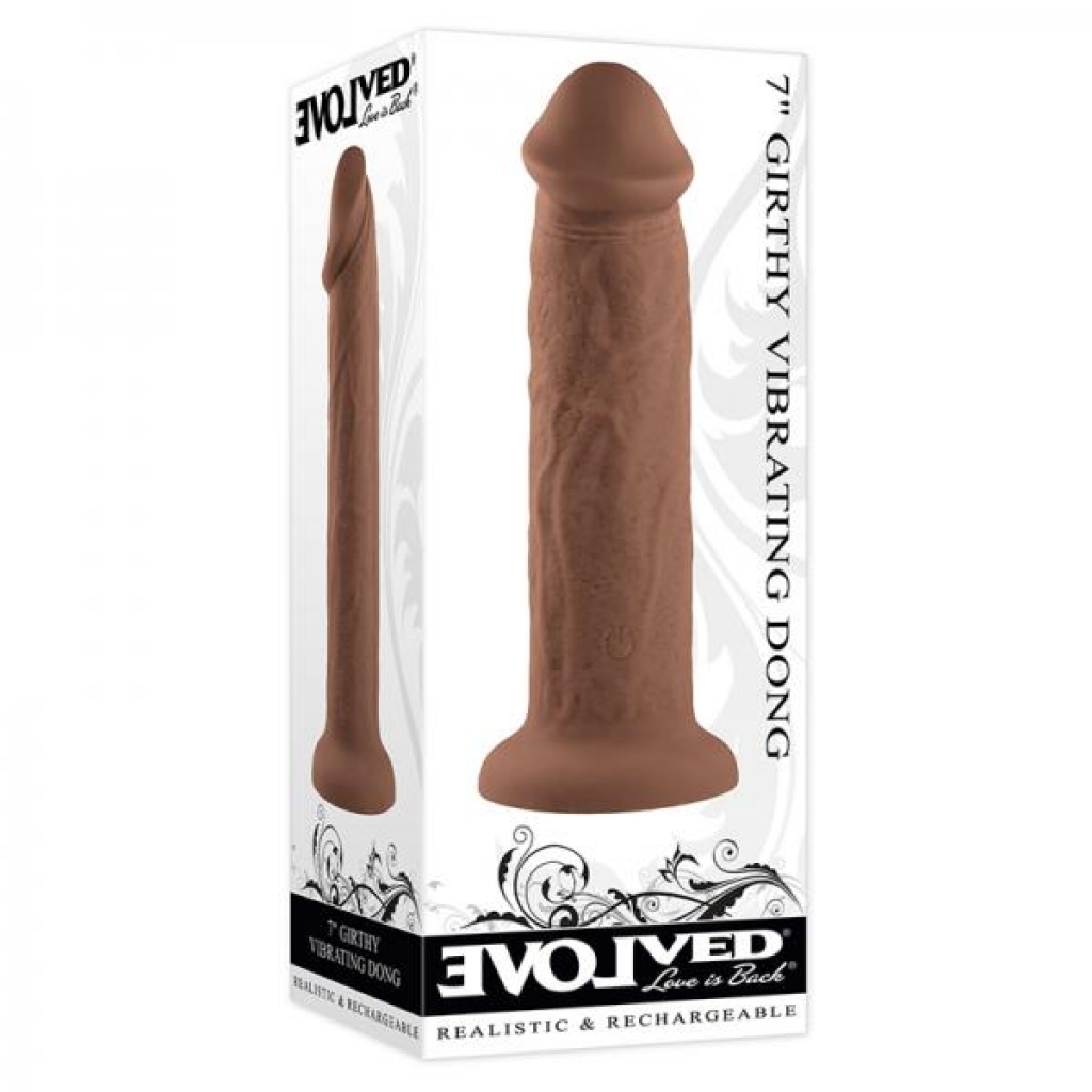 Evolved Girthy Rechargeable Vibrating Silicone Dildo - 7 Inches