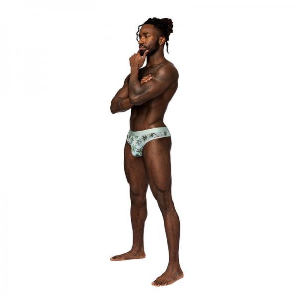 Male Power Sheer Prints Thong - Flamingo - L/XL