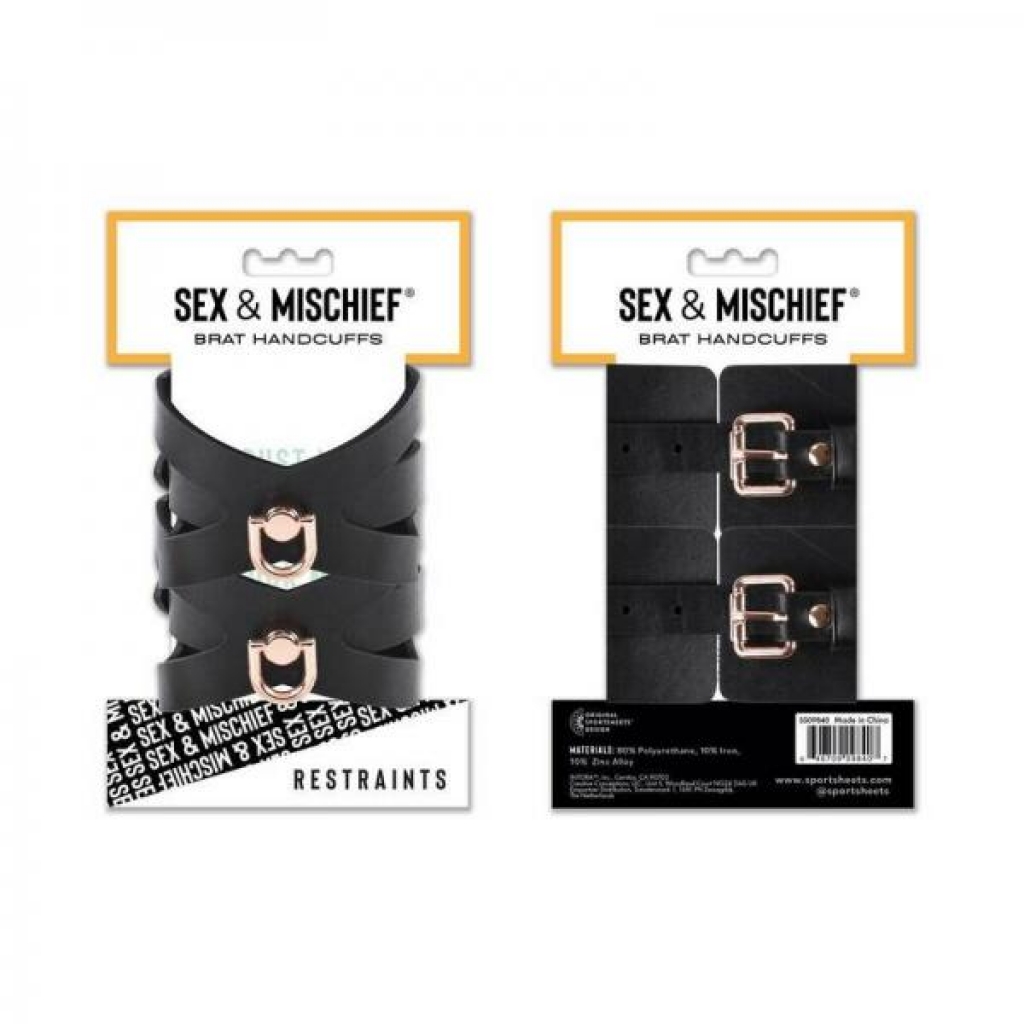 Sportsheets Sex & Mischief Brat Handcuffs - Gold