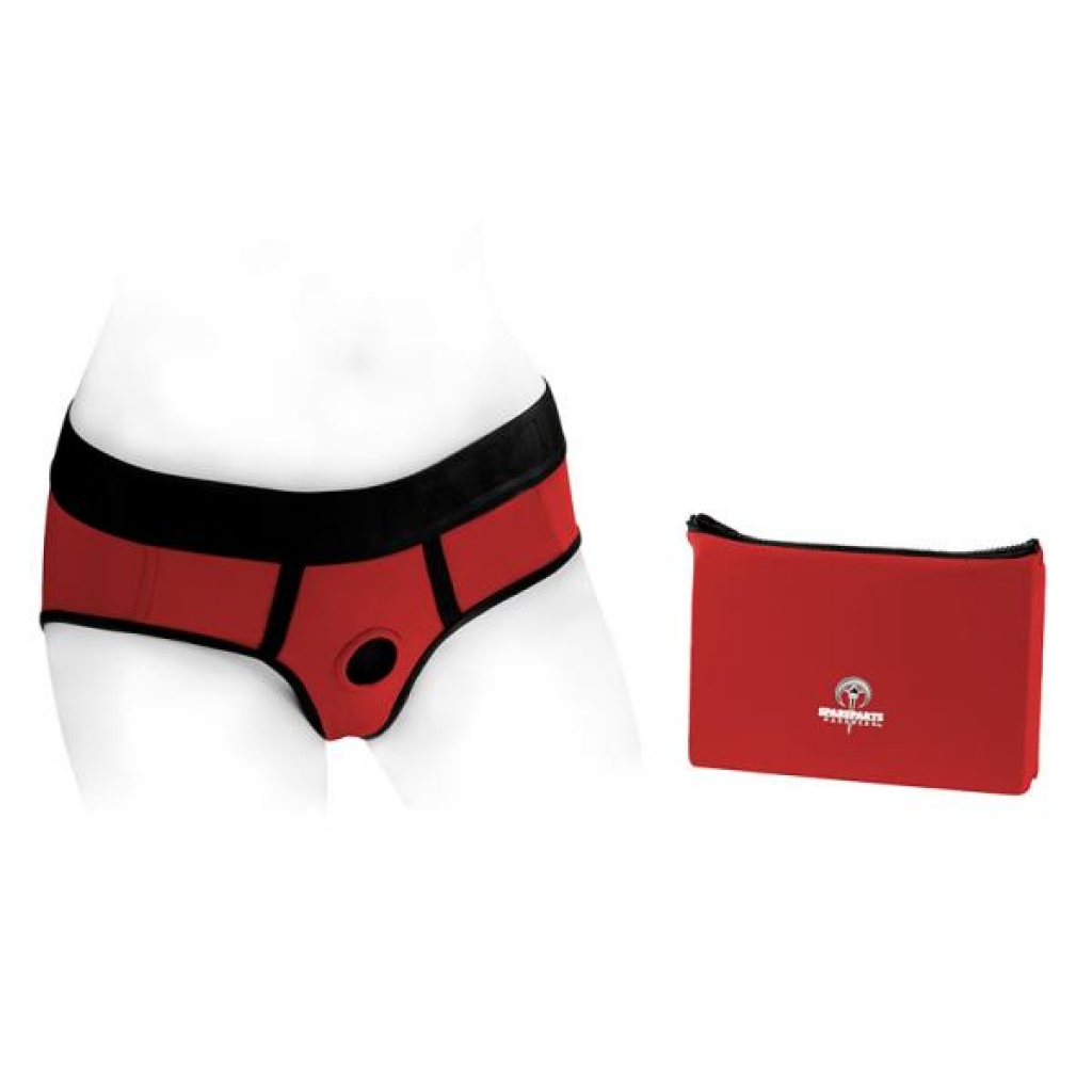 Spareparts Tomboi Nylon Briefs Harness - Red/Black XXS