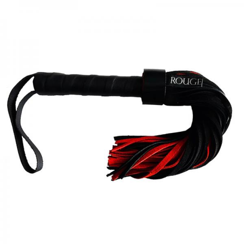 Rouge Suede Flogger with Leather Handle - Black/Red