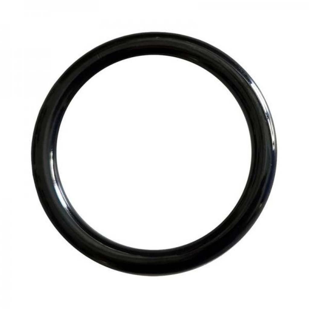 Rouge Stainless Steel Round Cock Ring - 50mm Black