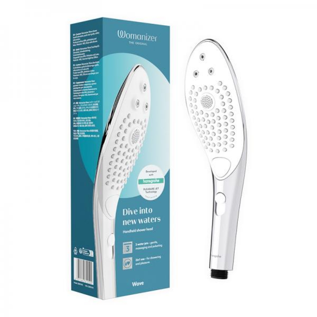 Womanizer Wave Shower Head Masturbator - Chrome Silver