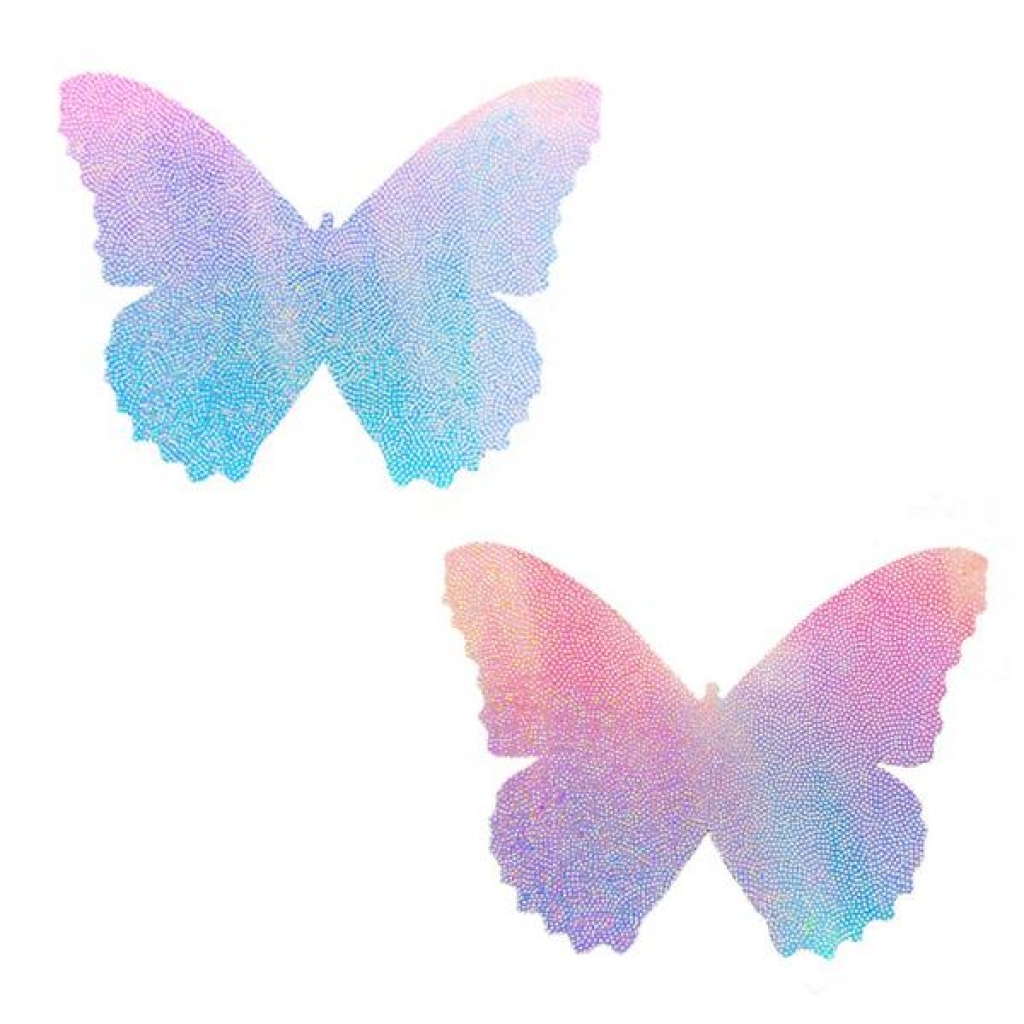 Neva Nude Pasty Butterfly - Blue/Pink Iridescent