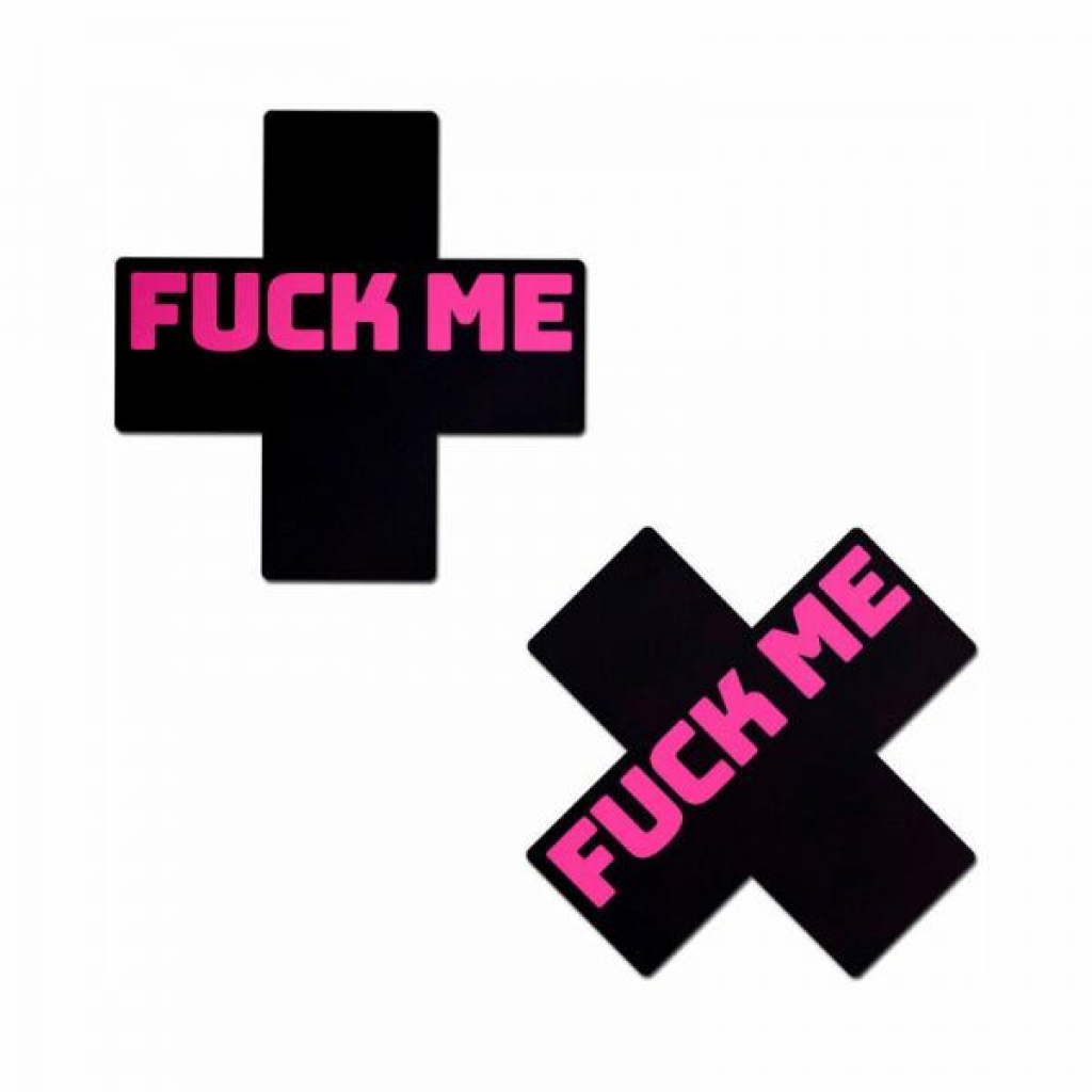 Pastease Fuck Me Crosses - Black/Pink