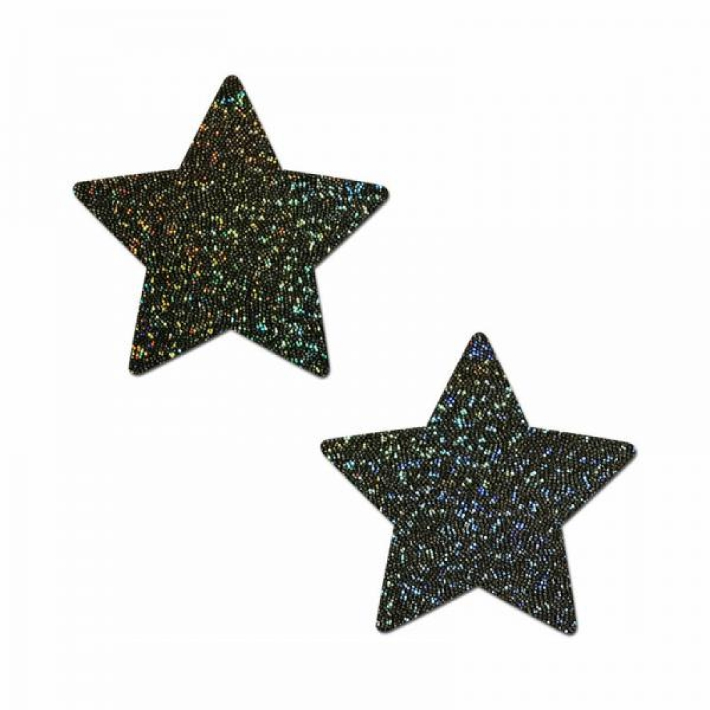 Pastease Glitter Star Pasties - Black