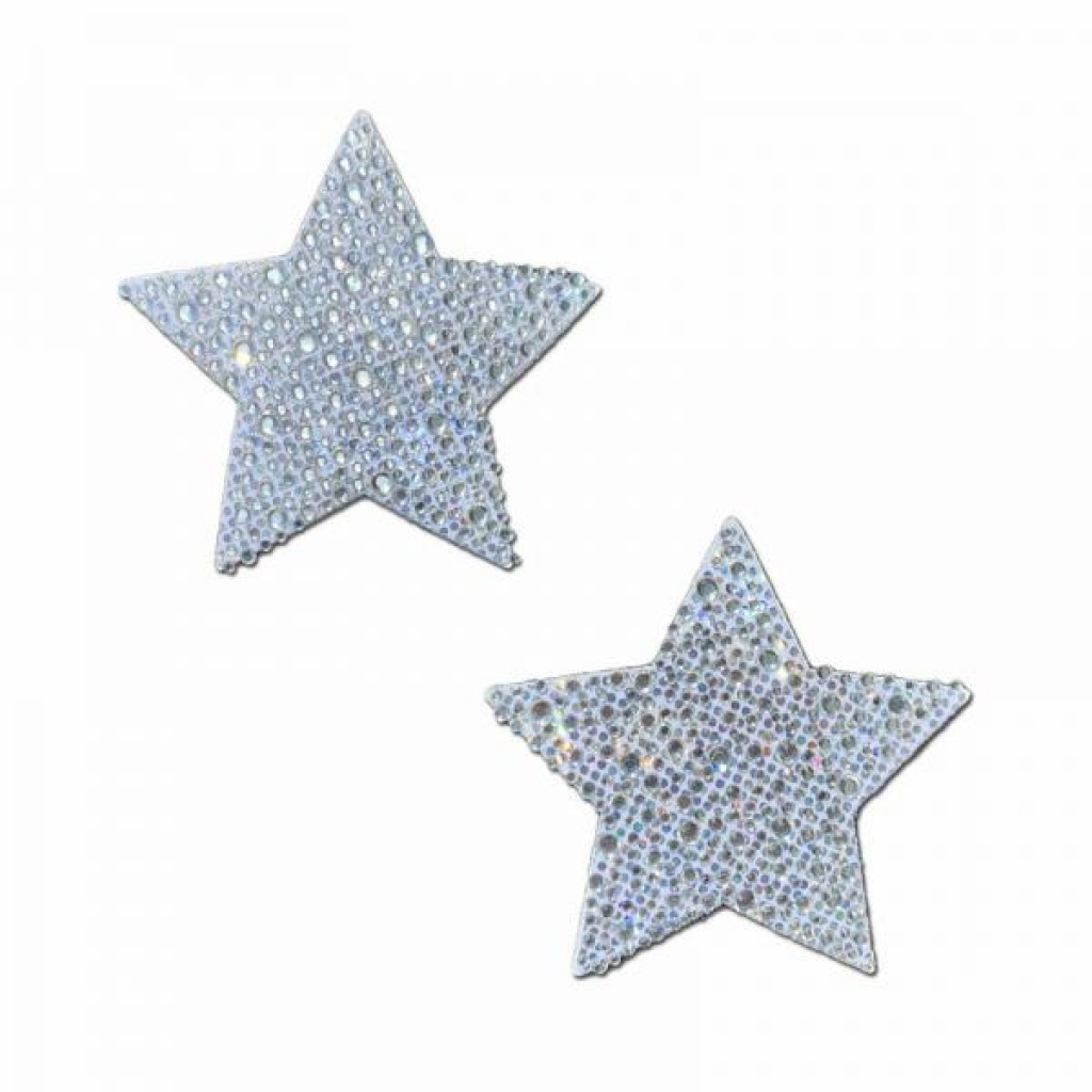 Pastease Crystal Silver Star Pasties - Pack of 2