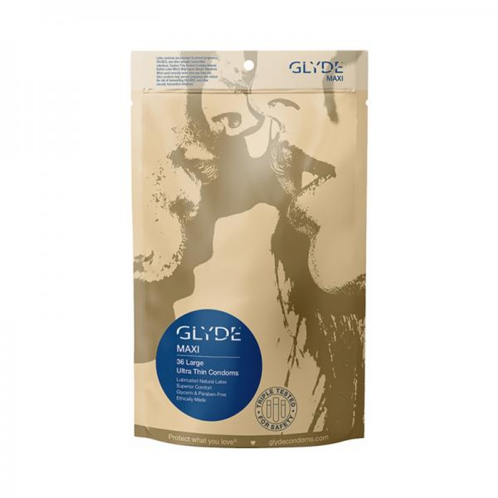 Glyde Maxi Latex Condoms - 36 Pack - Extra Comfort and Sensation