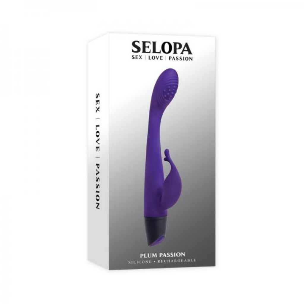 Selopa Plum Passion Rechargeable Dual Stim Silicone - Purple