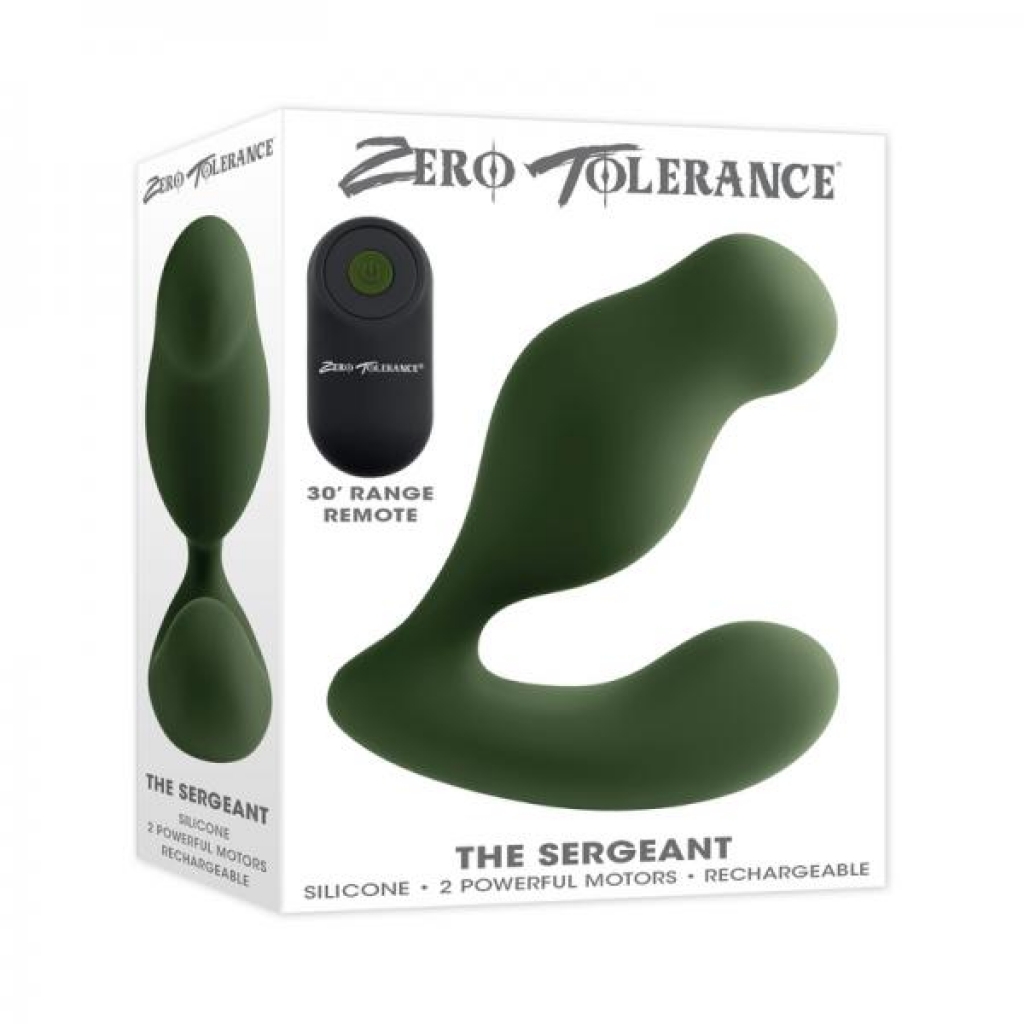 Zero Tolerance The Sergeant Rechargeable Vibrating Prostate Anal Vibe - Silicone - Green