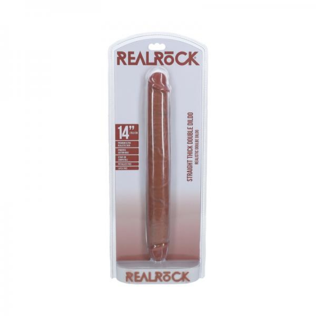 Realrock 14 Inch Thick Double-ended Dong - Tan