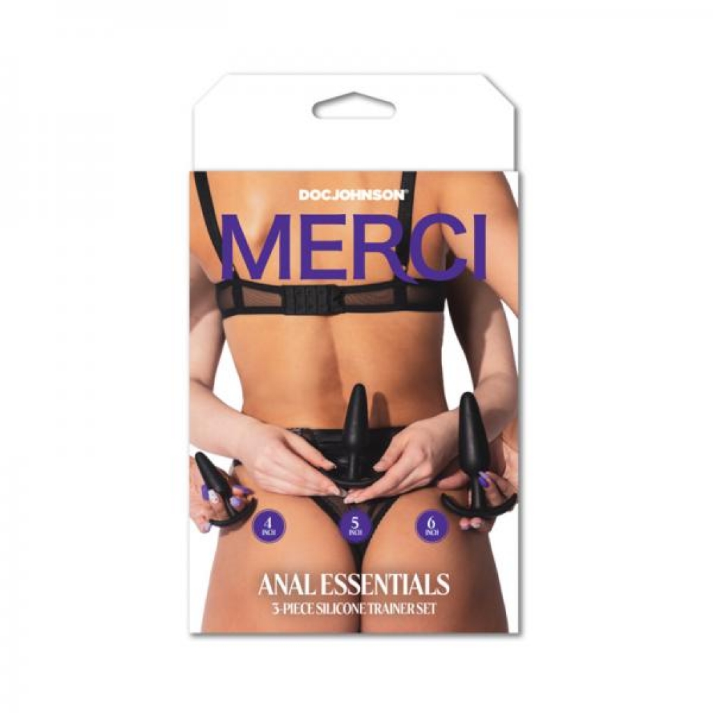 Merci Anal Essentials 3-Piece Silicone Trainer Set - Black