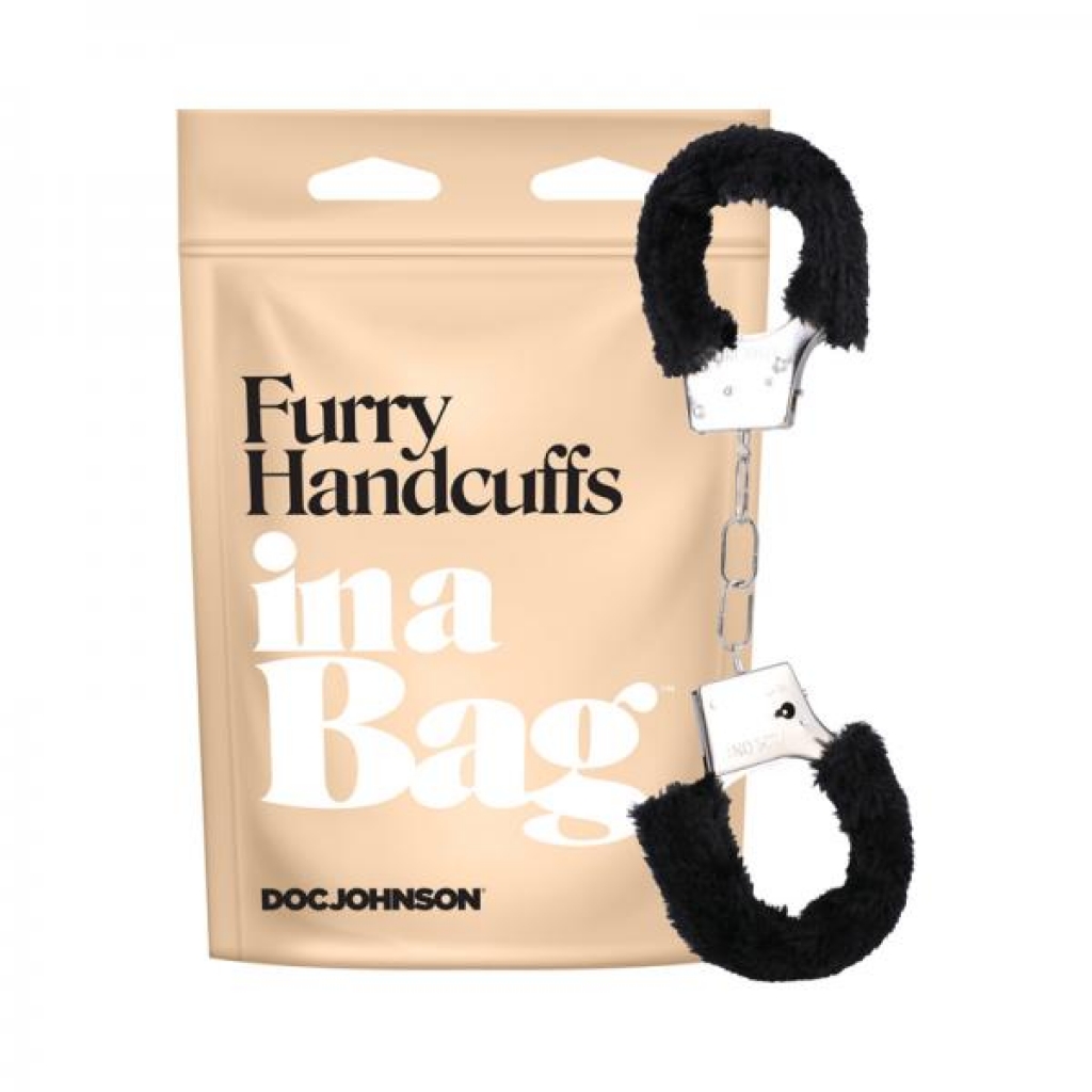 In A Bag Furry Handcuffs - Black