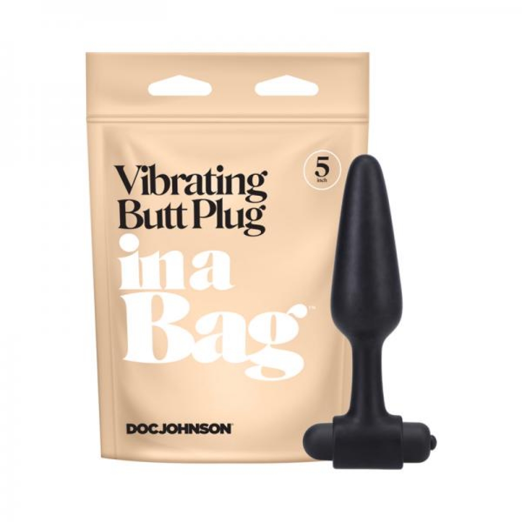 In A Bag Vibrating Butt Plug - 5in - Black