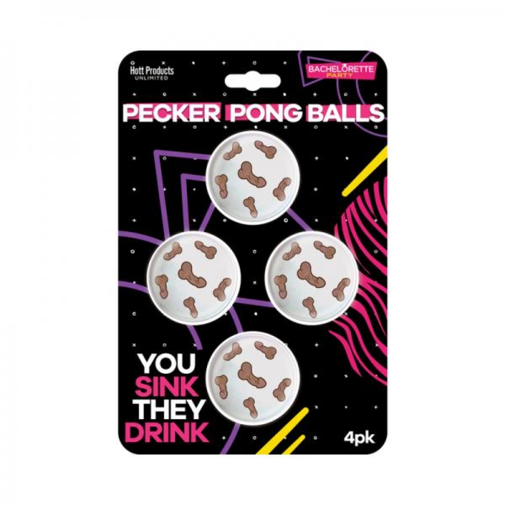 Pecker Beer Pong Balls - 4-Pack