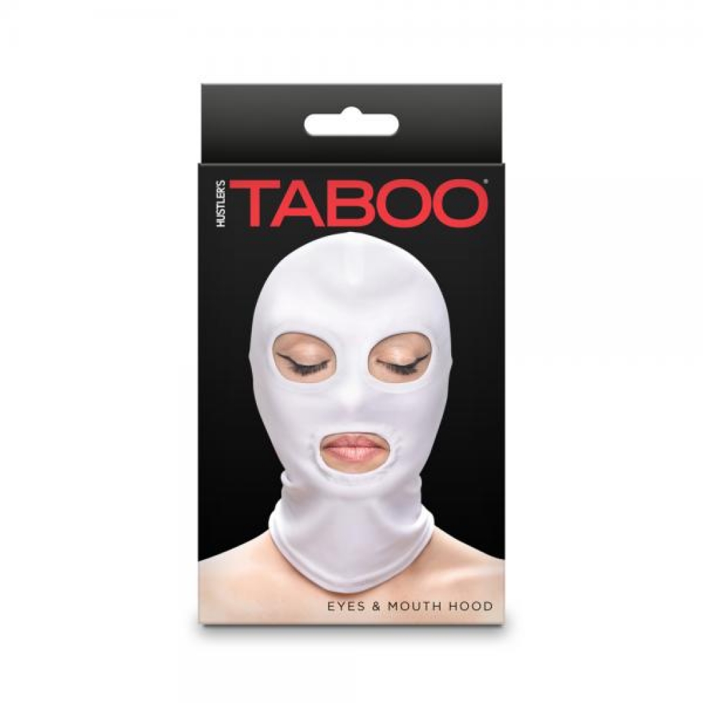 Hustler Taboo Eyes & Mouth Hood - White