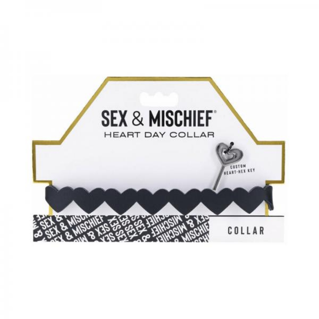 Sportsheets Sex & Mischief Heart Day Collar - Black