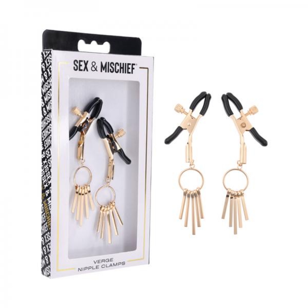 Sportsheets Sex & Mischief Verge Nipple Clamps - Gold