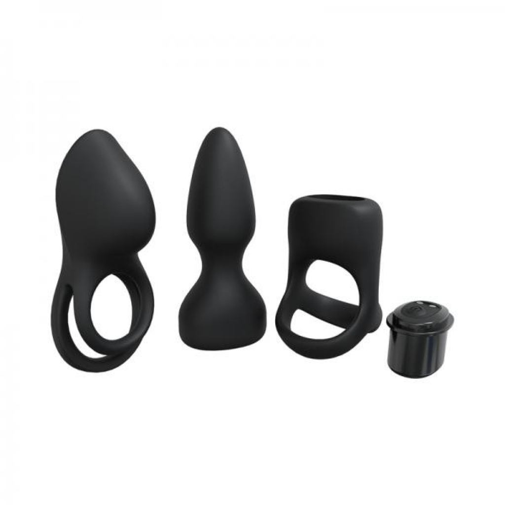 Loveline Pleasure Kit - 10 Speed Silicone Rechargeable Waterproof, Black