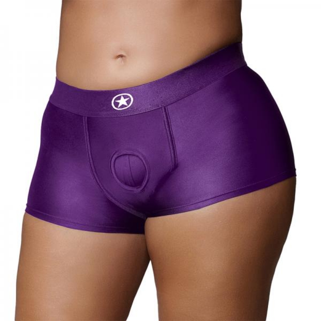 Ouch! Vibrating Strap-on Boxer - Purple XL/XXL