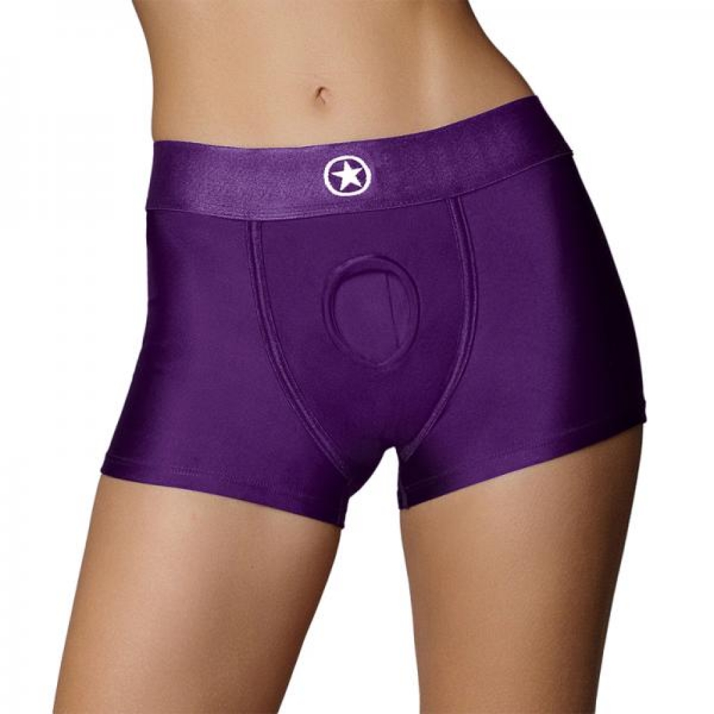 Ouch! Vibrating Strap-on Boxer - Purple XS/S