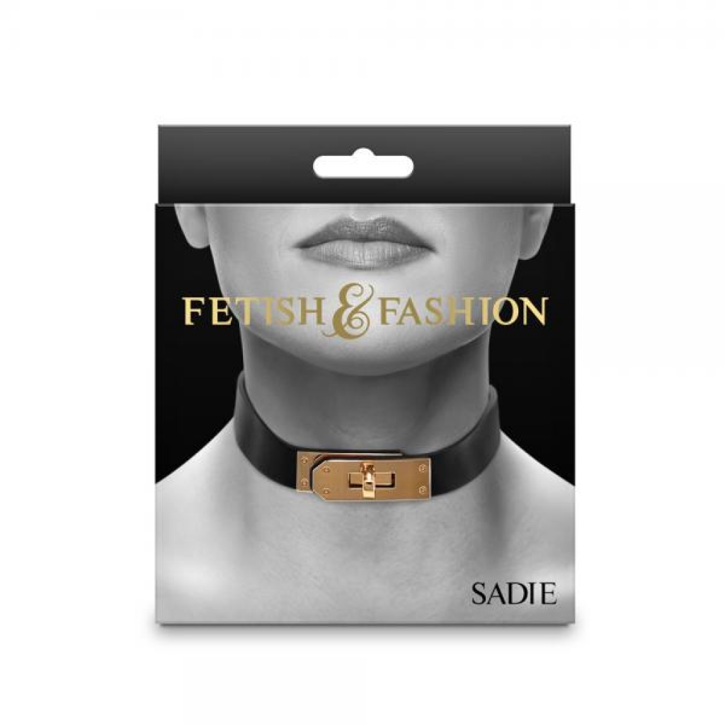 Fetish & Fashion Sadie Collar - Black Gold Elegance