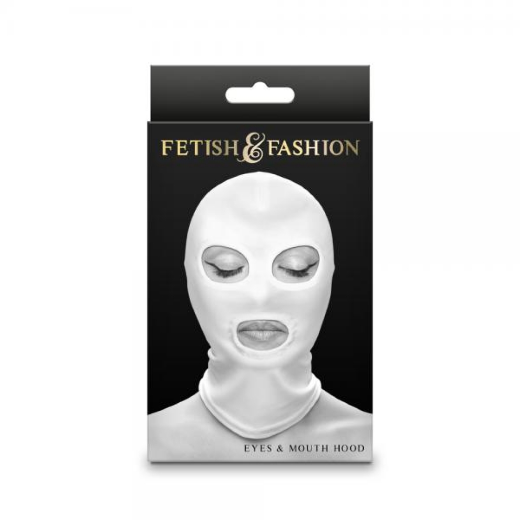 Fetish & Fashion Eyes and Mouth Hood - Provocative White