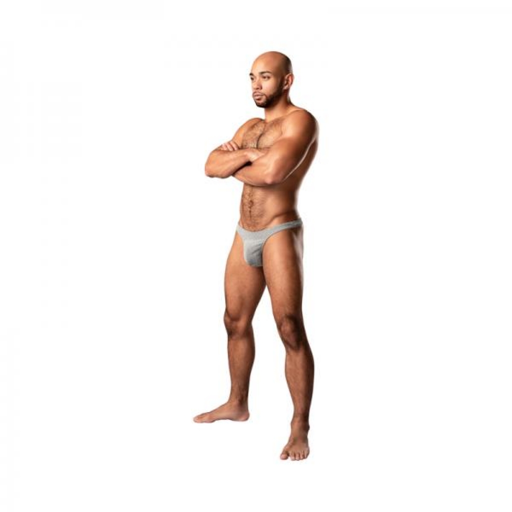 Male Power Labyrinth Bong Thong - Grey Weave, L/XL