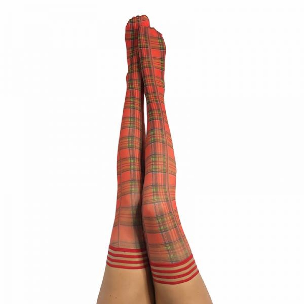 Kixies Grace Plaid Thigh-highs - Stylishly Classic