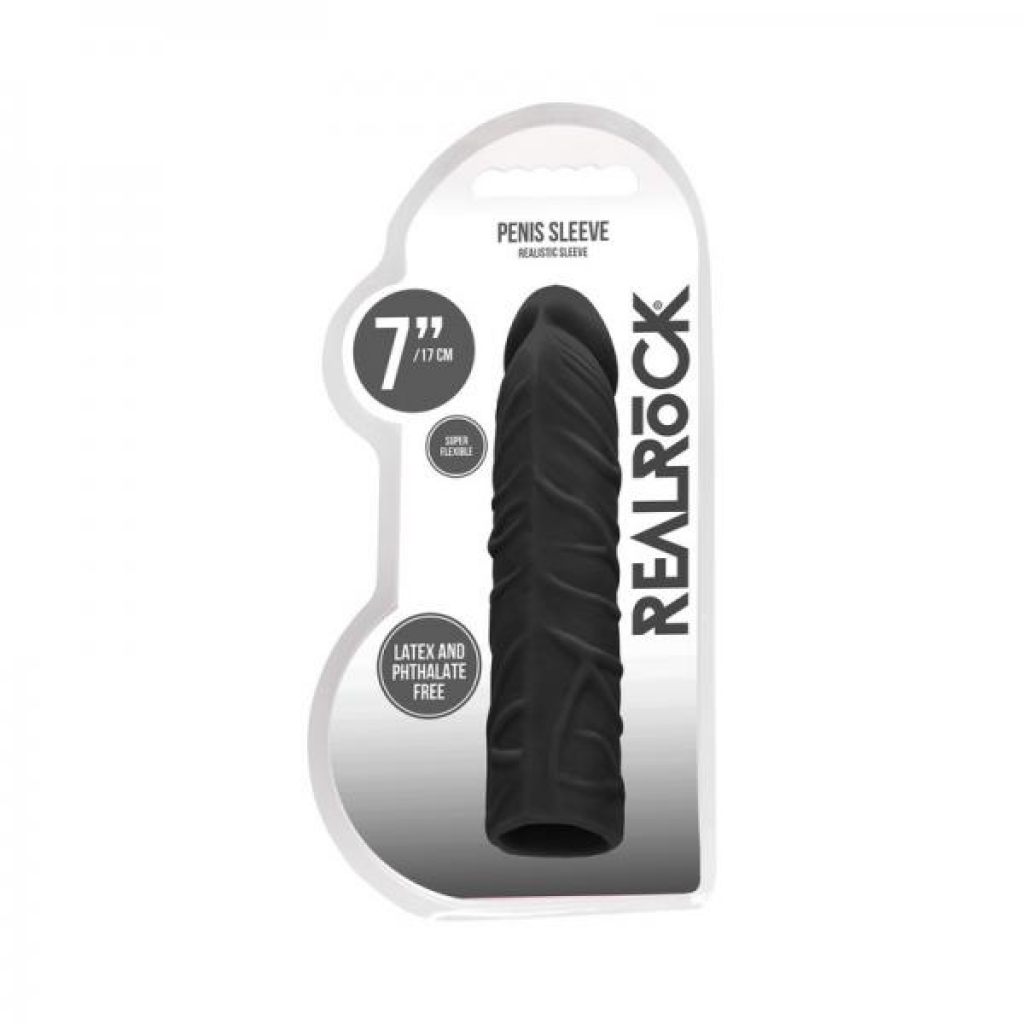 Realrock Skin 7 In. - Penis Extender Sleeve - Black