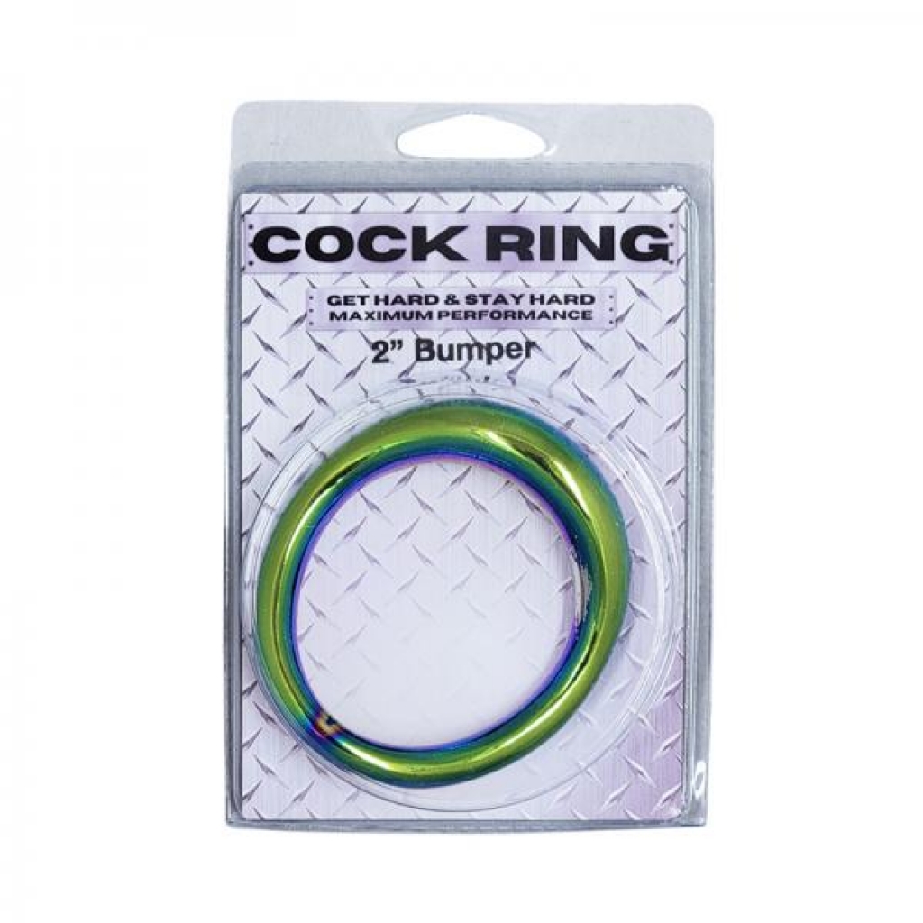 Ple'sur Stainless Steel 2-Inch Rainbow Bumper Cock Ring