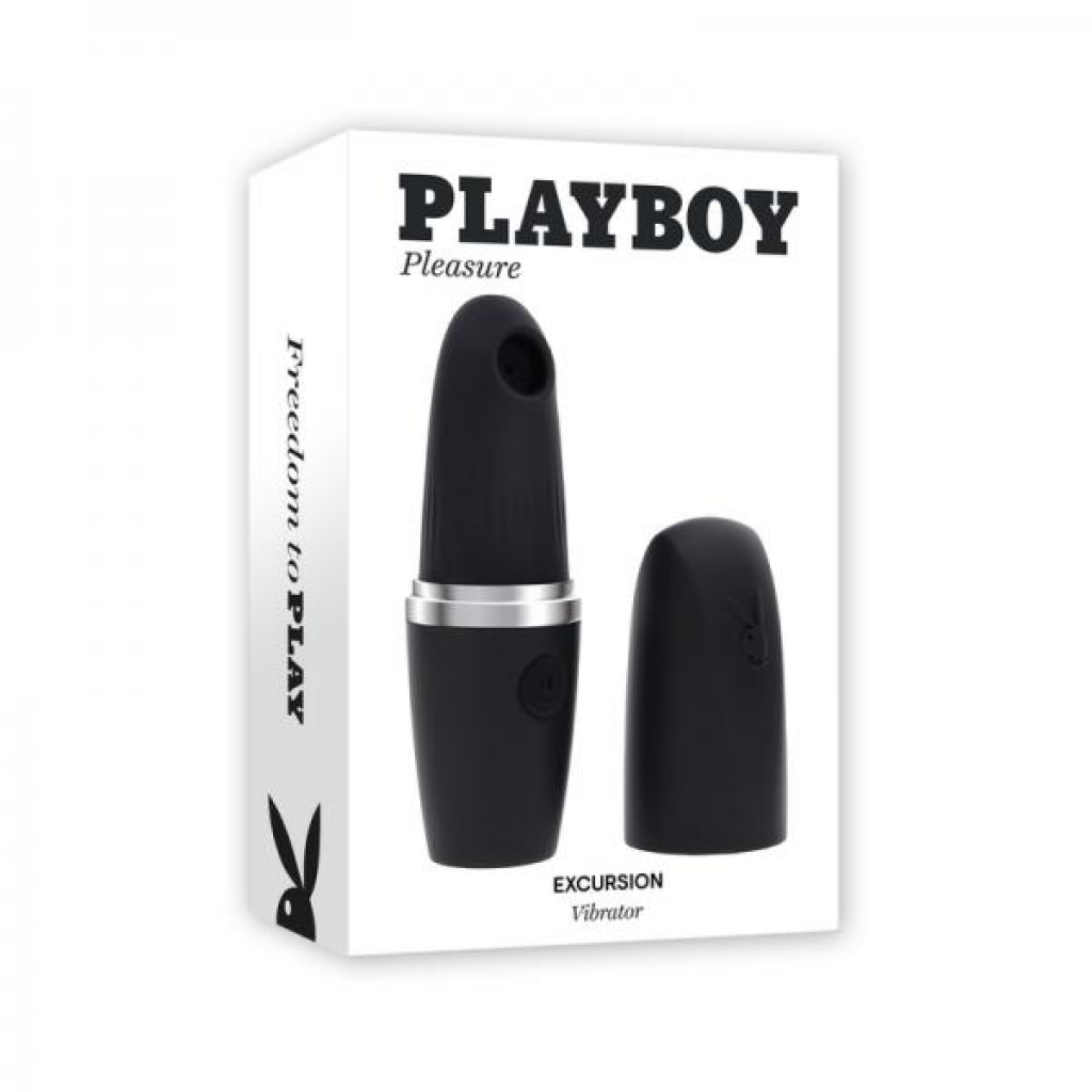 Playboy Excursion Rechargeable Suction Vibe - Silicone 2AM - Black