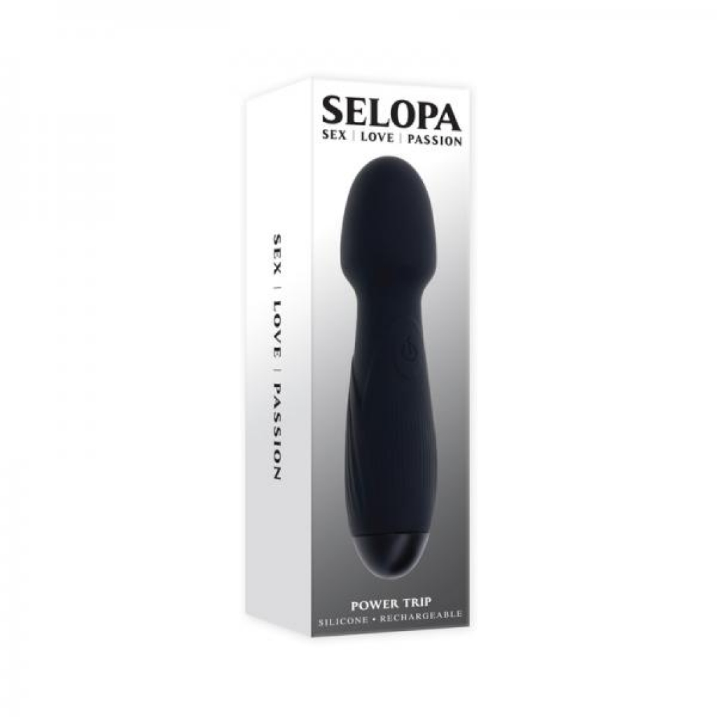 Power Trip Rechargeable Wand Massager - Silicone Black