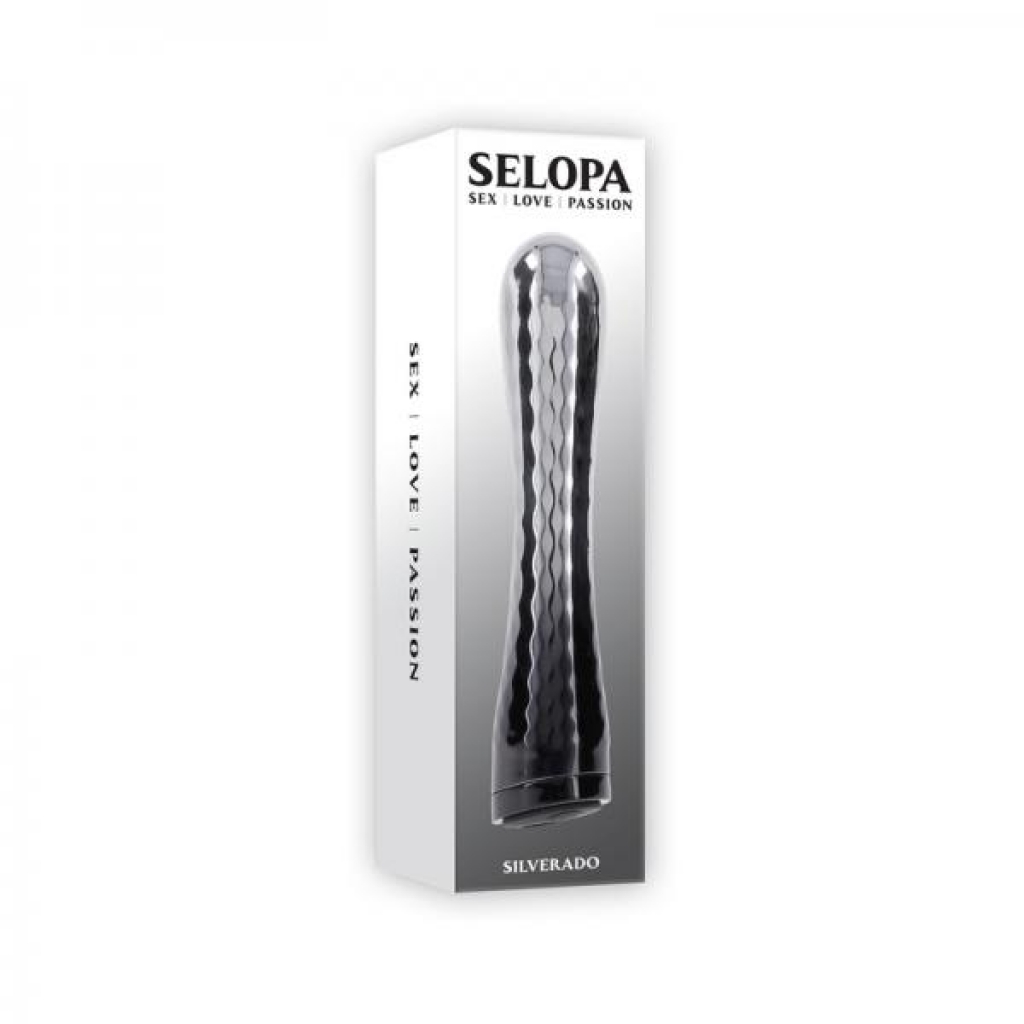 Stylish Selopa Silverado Rechargeable Vibrator - Silver/Black