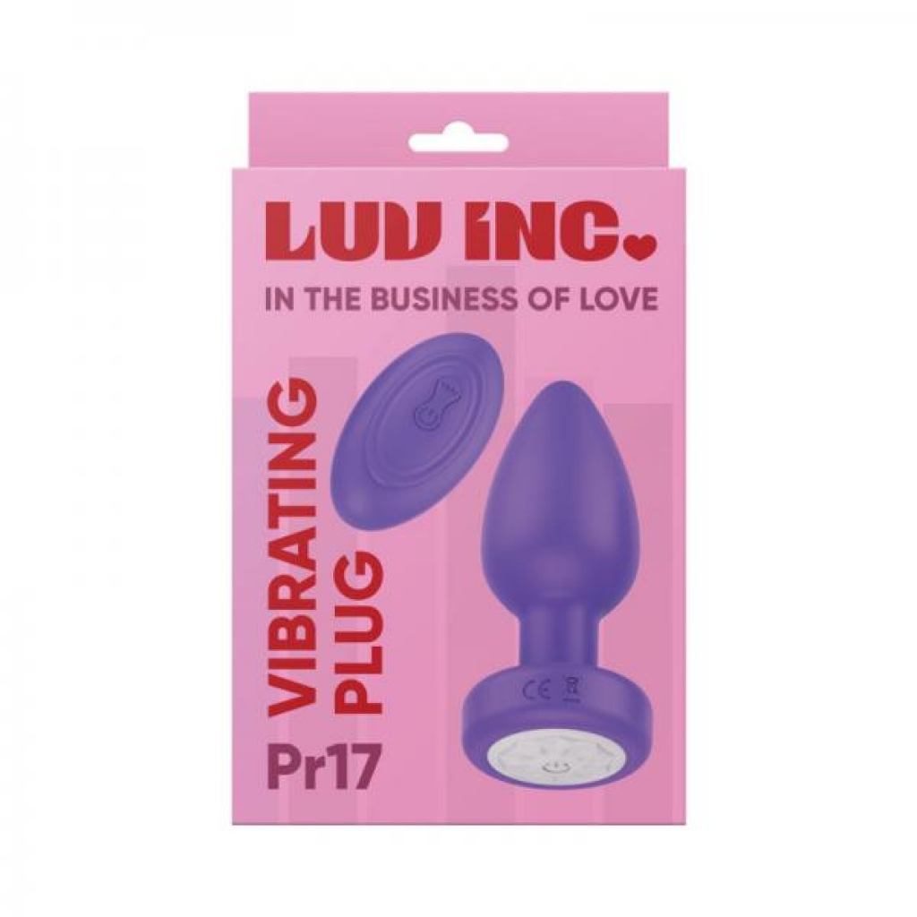 Luv Inc Pr17: Vibrating Plug with Remote - Purple