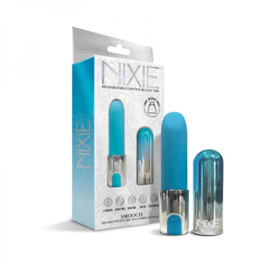 Nixie Smooch Rechargeable Lipstick Vibrator - Blue Ombre