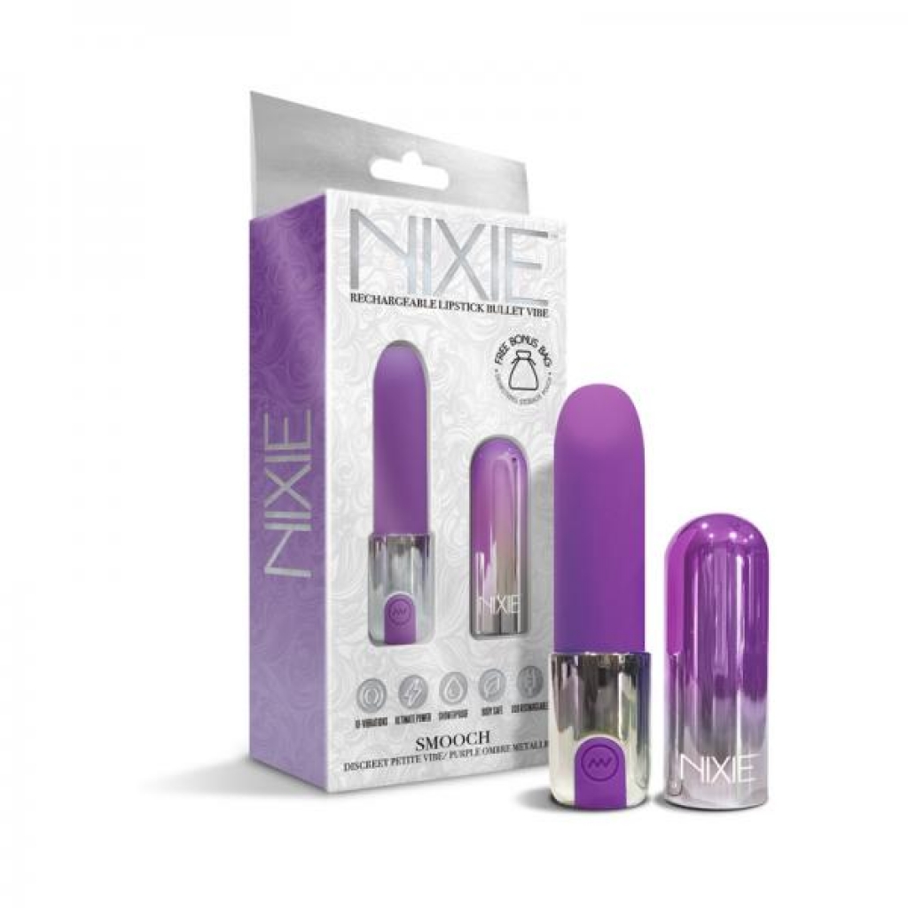 Nixie Smooch Rechargeable Lipstick Vibrator - Purple Ombre