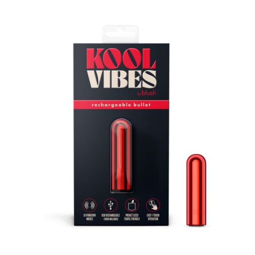 Kool Vibes Rechargeable Mini Bullet - Cherry Red